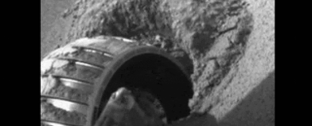 NASA Mars rover Opportunity wheel stuck in sand